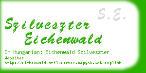 szilveszter eichenwald business card